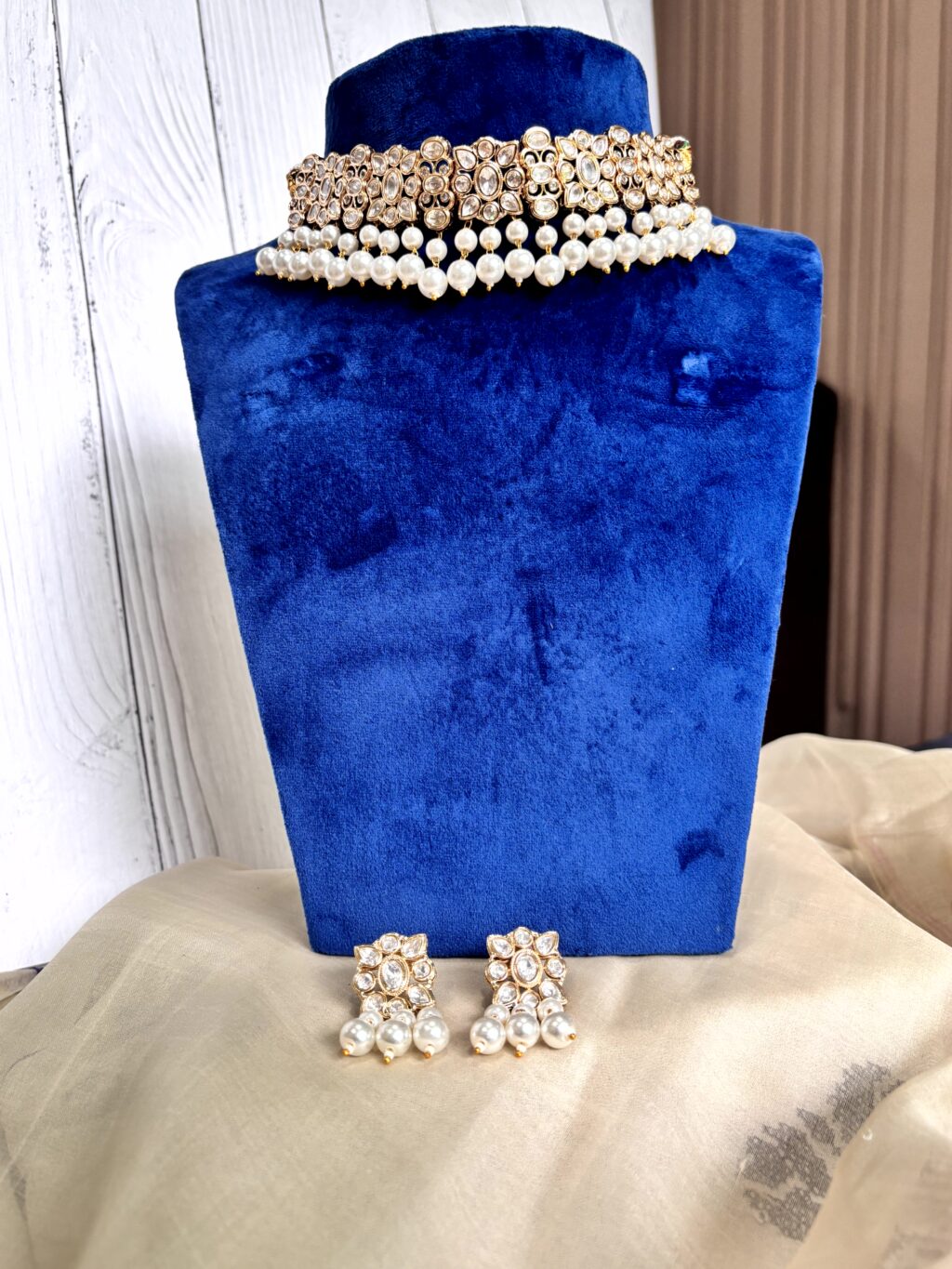 Aadhya Royal Moissanite Pearl Choker - Image 3