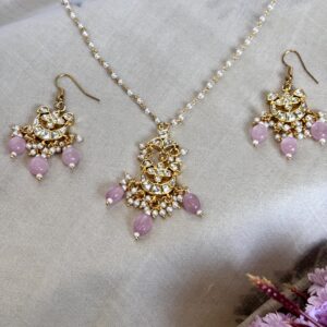 Ishita Delicate Pachi Kundan Necklace Set
