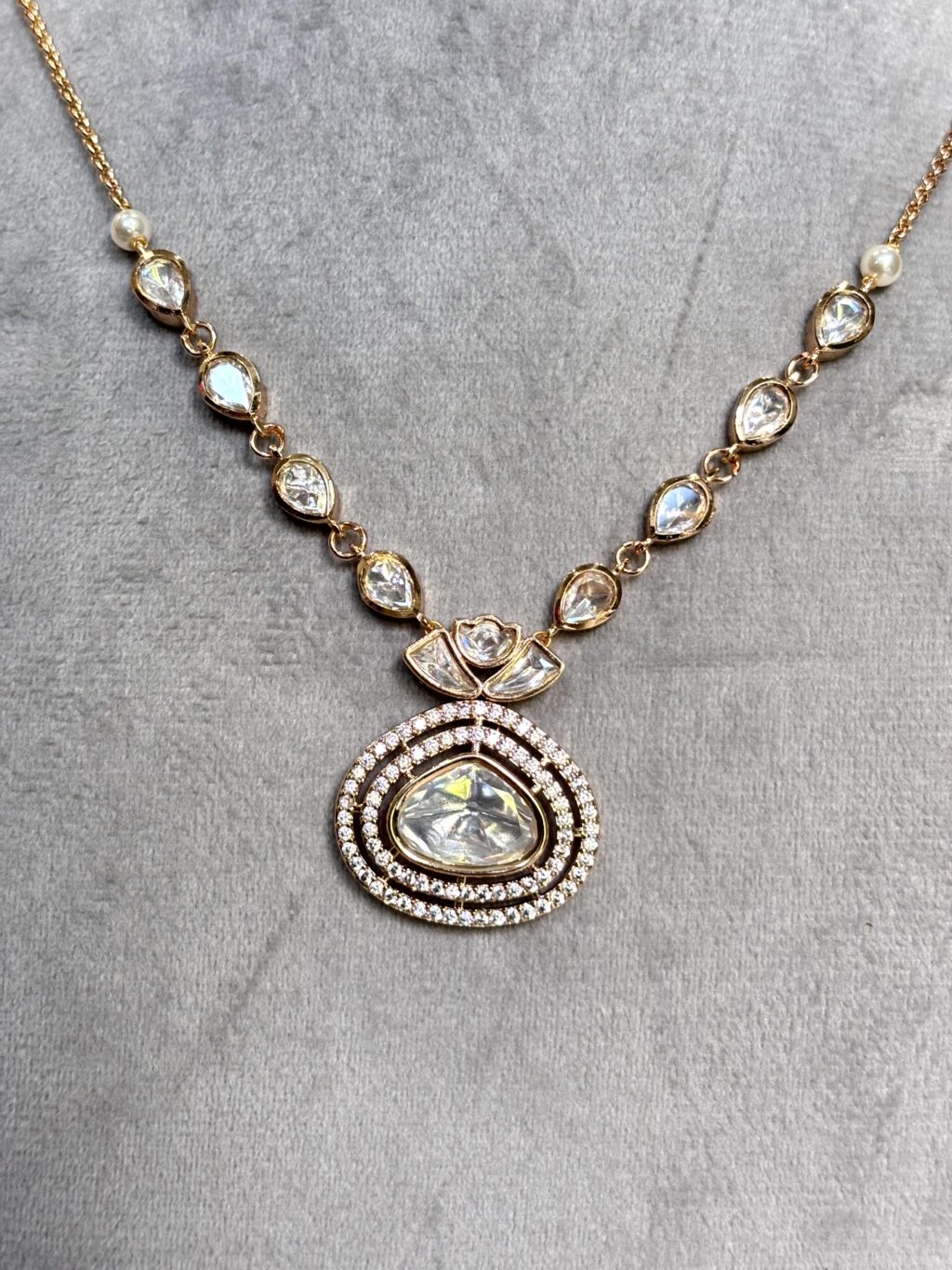Ishani Modern Moissanite Necklace Set