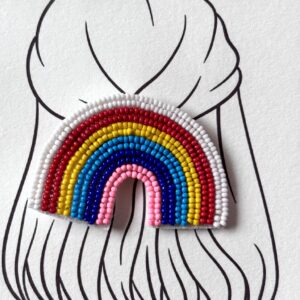 Rainbow Beaded Clip for Girls 2