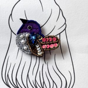 Purple Birdie Beaded Clip for Girls