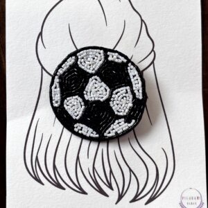 Football Beaded Clip for Girls