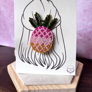 Pink Pumpkin Beaded Clip for Girls