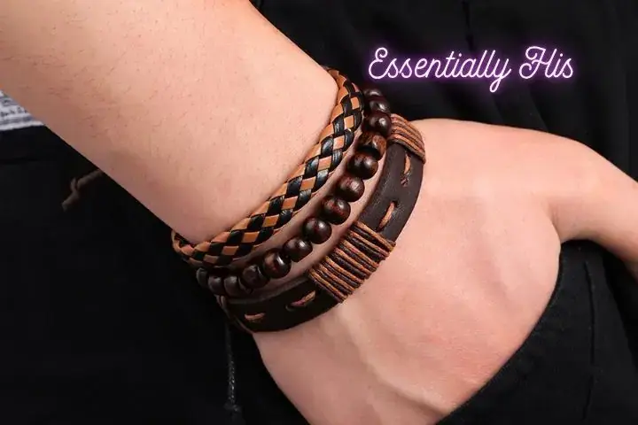 Elegant Men’s bracelet in leather – Timeless Collection by Pichkari Vibes